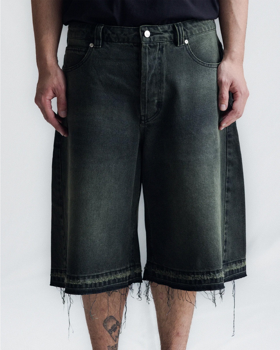Acid Black 'Side Dart' Super Baggy Shorts