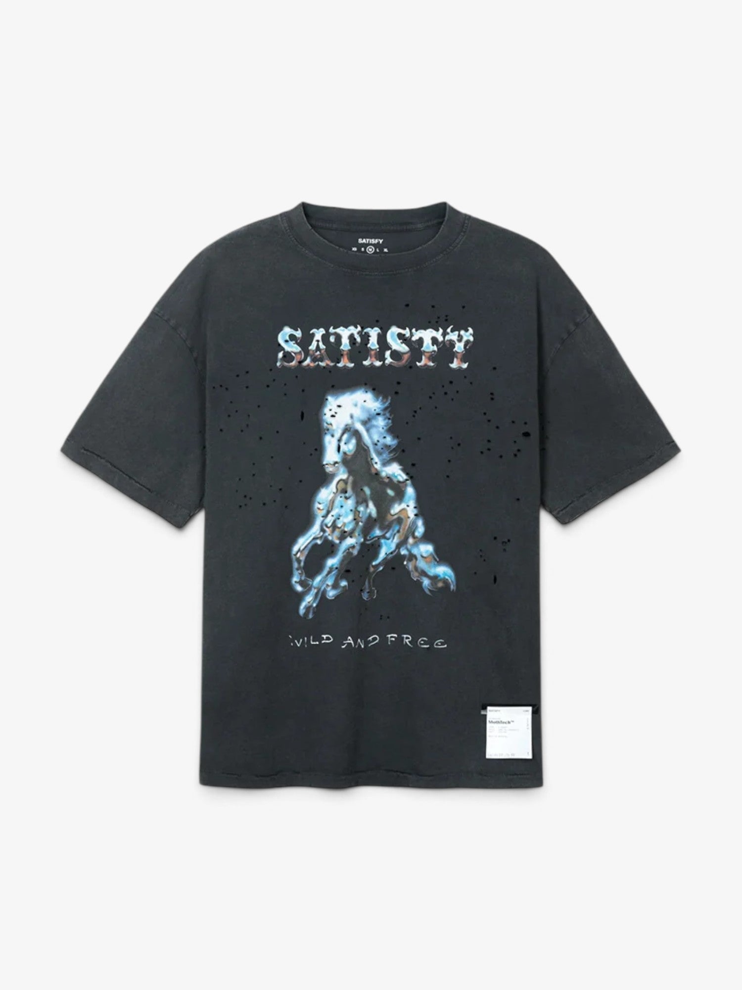 Aged Black MothTech™ 'Wild And Free' Tee