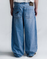 Baby Blue 'Side Dart' Baggy Denim Pants