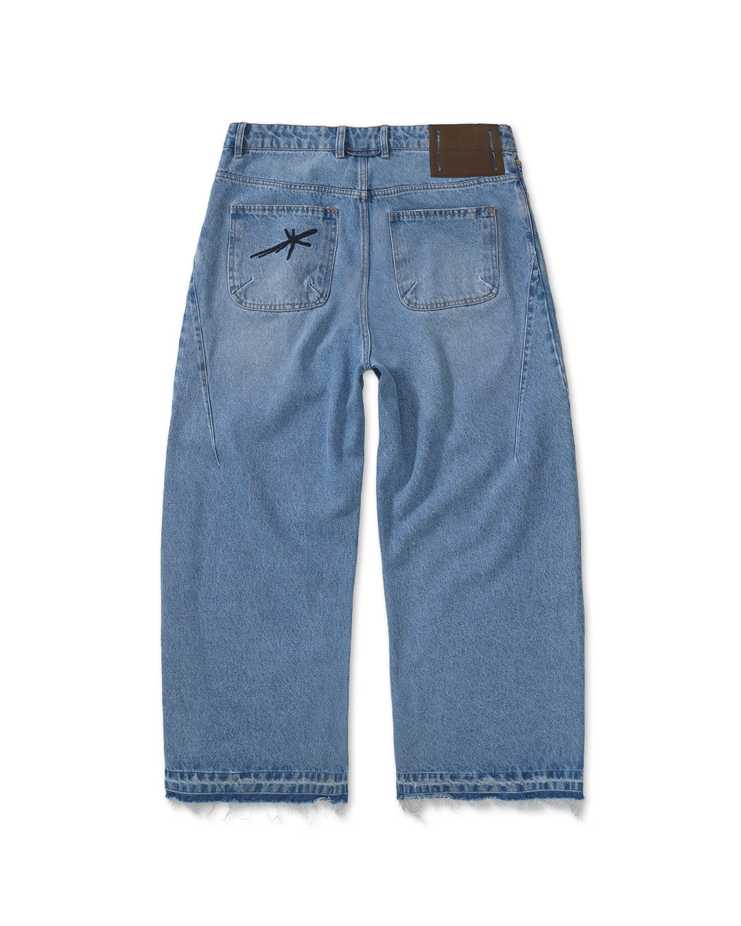 Baby Blue 'Side Dart' Baggy Denim Pants