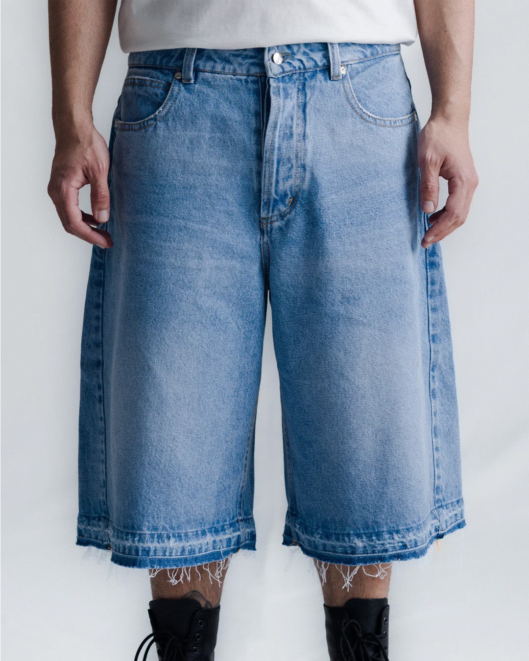 Baby Blue 'Side Dart' Super Baggy Shorts