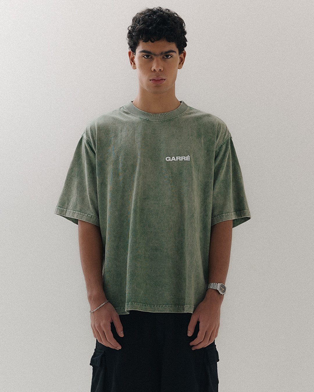 Green Basic Wash Tee