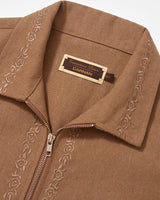 Beige Embroided Flowers Jacket