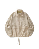 Beige Plaid Cotton Jacket