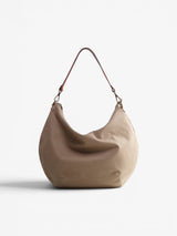 Beige 'Concave' Twill Bag