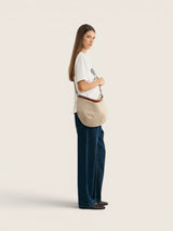 Beige 'Concave' Twill Bag