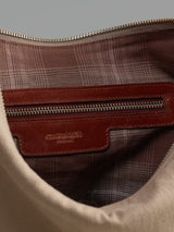 Beige 'Concave' Twill Bag