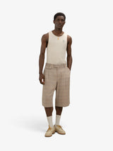 Beige 'Short Long à Carreaux' Shorts