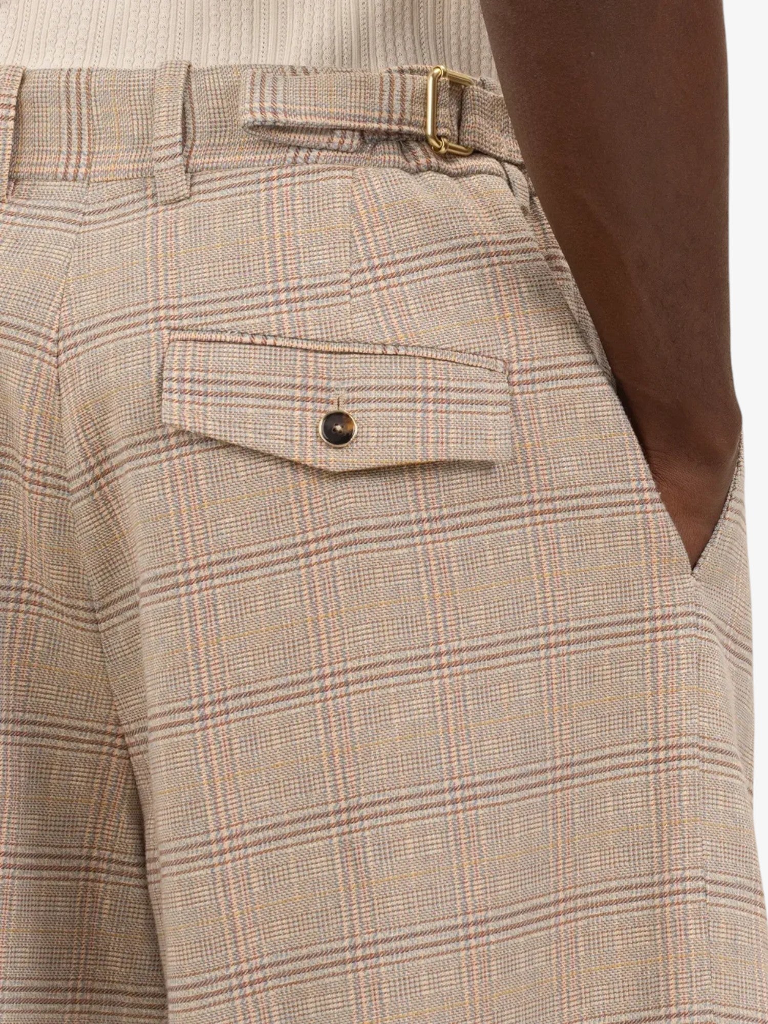 Beige 'Short Long à Carreaux' Shorts