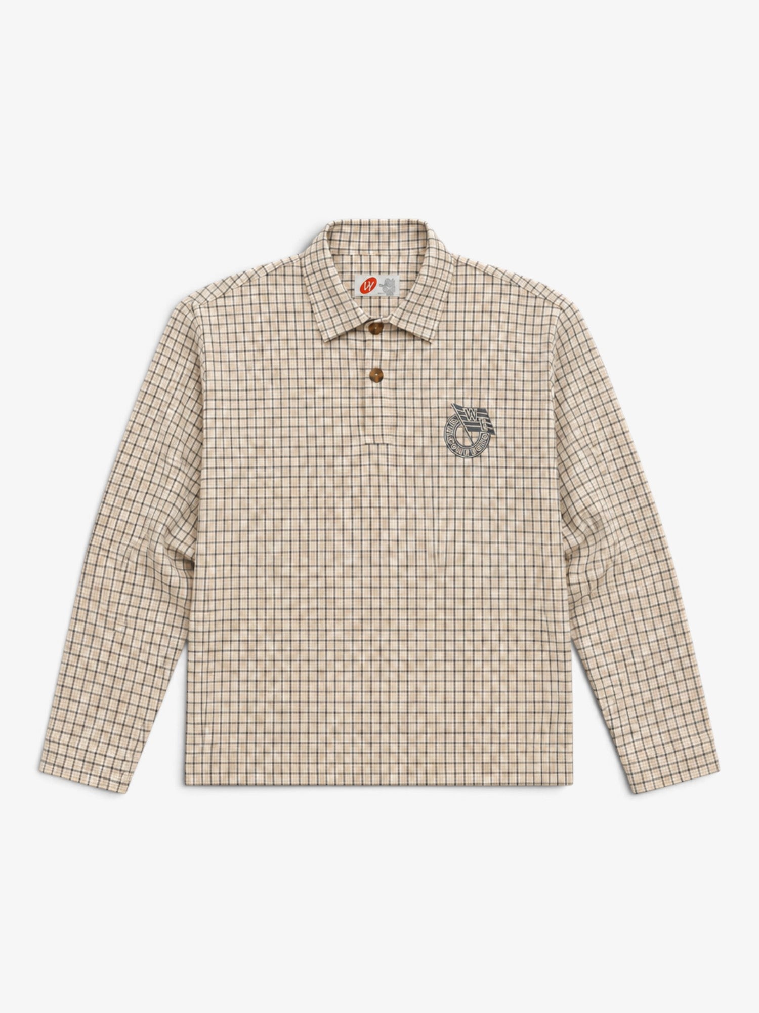 Beige 'Grid' Longsleeve Polo X WELCOME