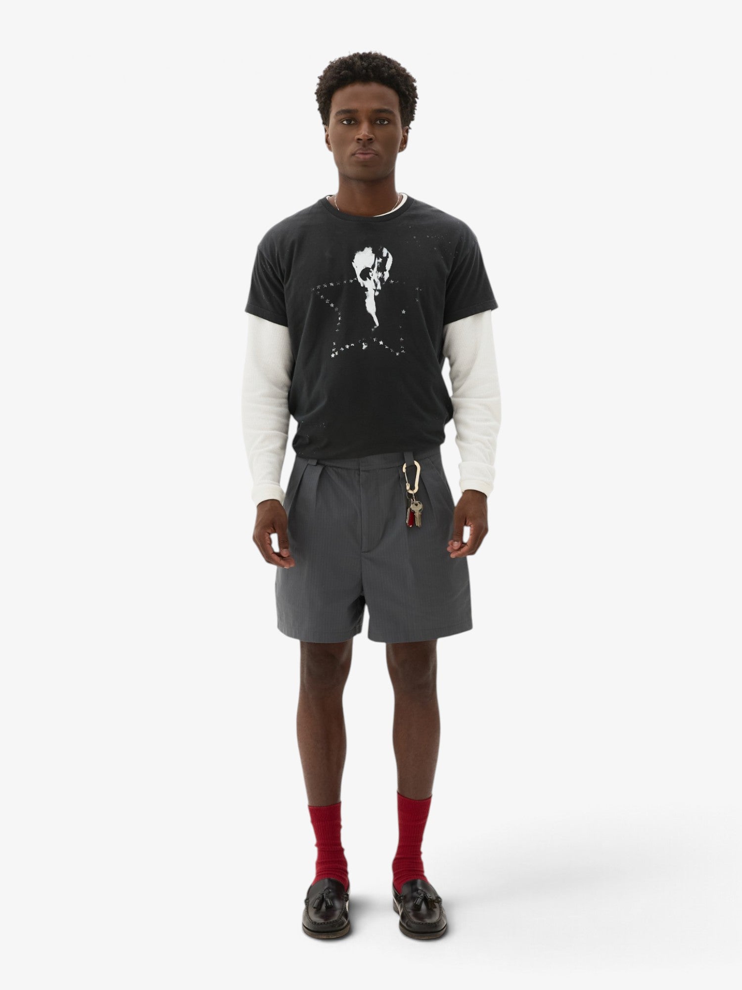 Grey Double-Pleated Ripstop Shorts X WELCOME