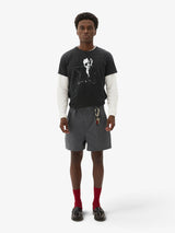 Grey Double-Pleated Ripstop Shorts X WELCOME