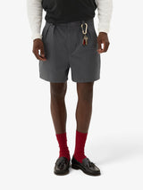 Grey Double-Pleated Ripstop Shorts X WELCOME