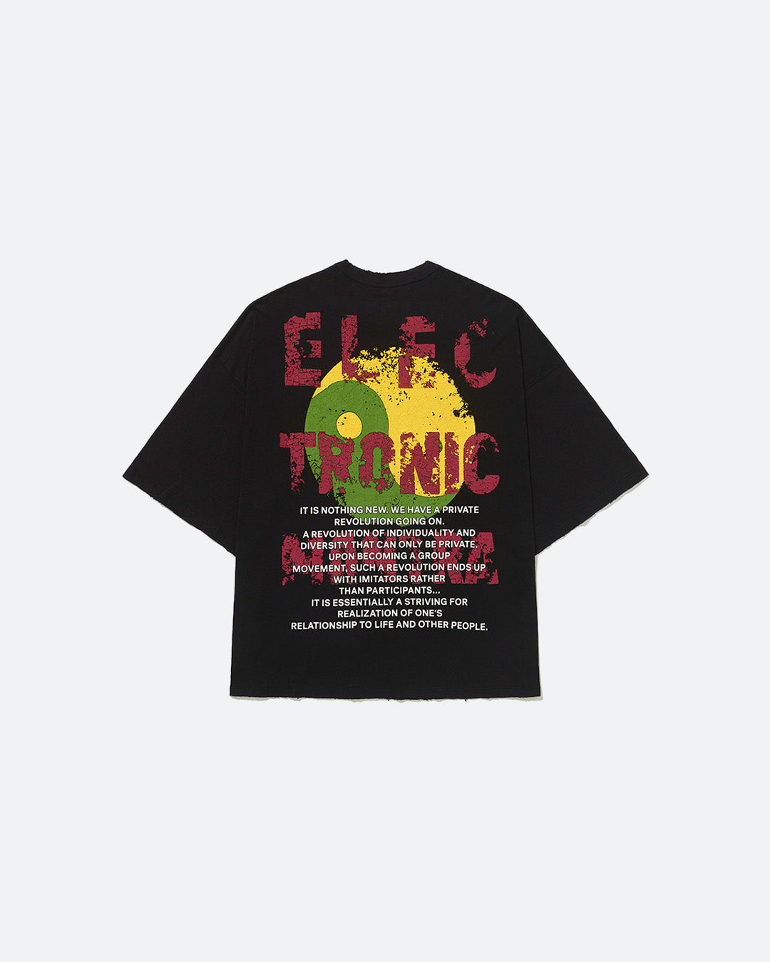 Black Electronic Mantra Supersized Tee