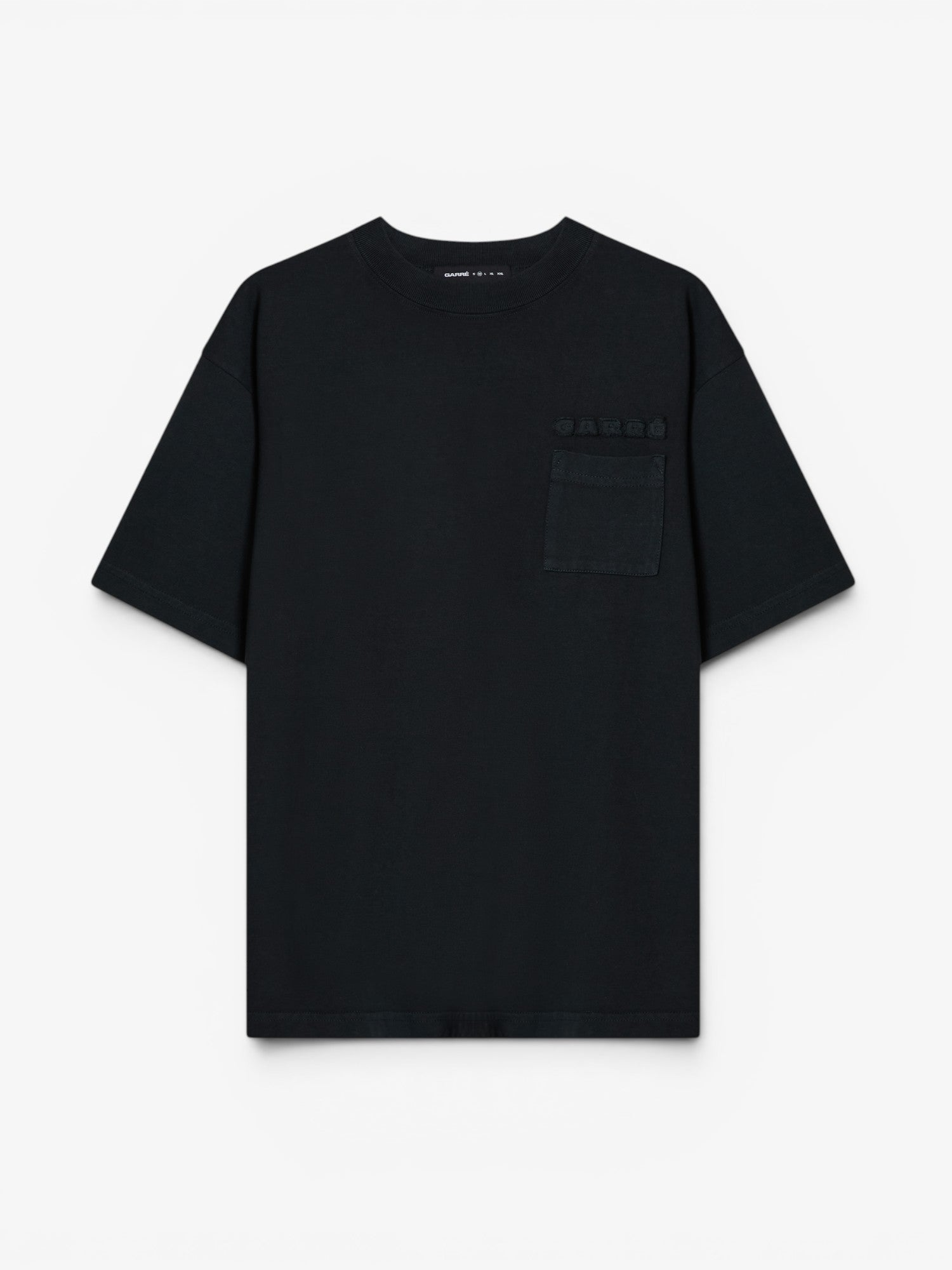 Black Embroidery Pocket Tee