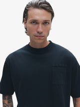 Black Embroidery Pocket Tee
