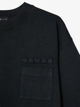 Black Embroidery Pocket Tee