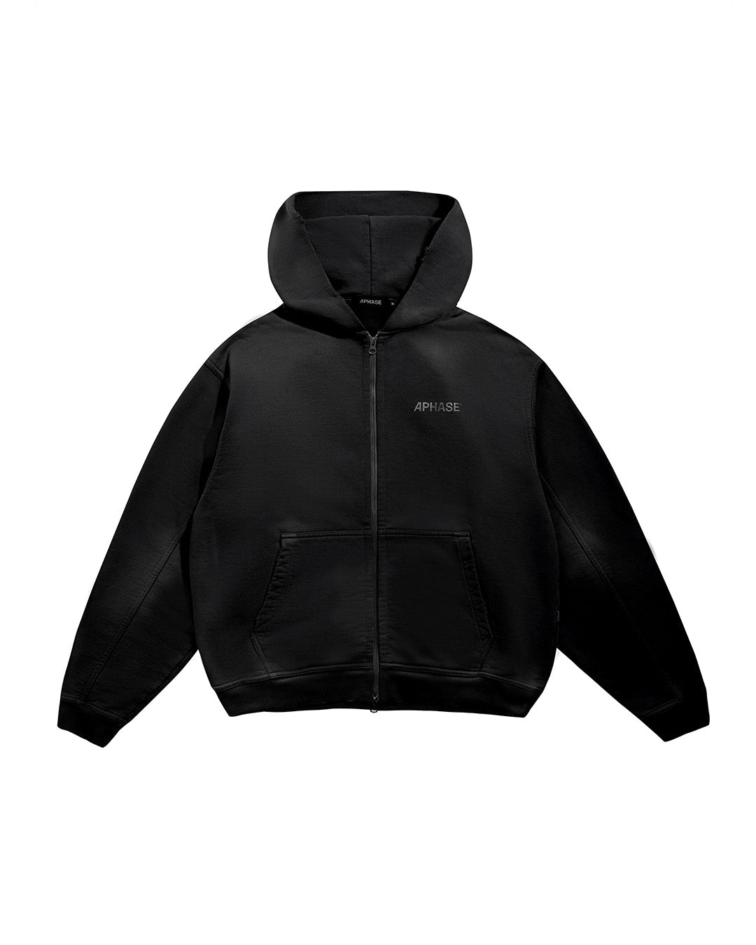 Black Faded 'Classic' Zip Hoodie