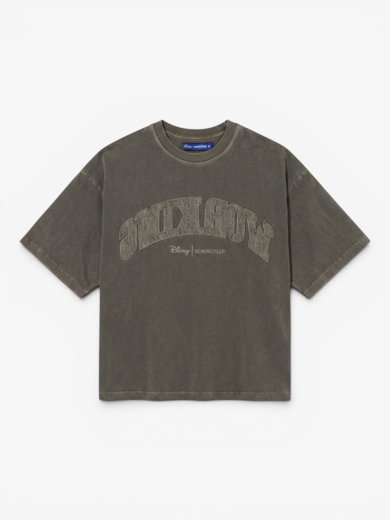Black Faded 'College' Boxy Tee X DISNEY