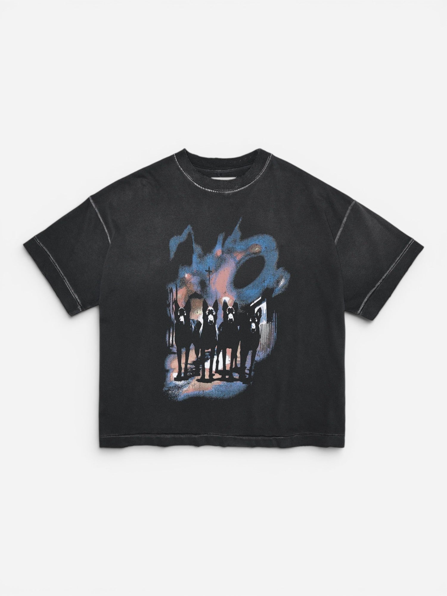 Black Faded 'Dogtown' Boxy Tee
