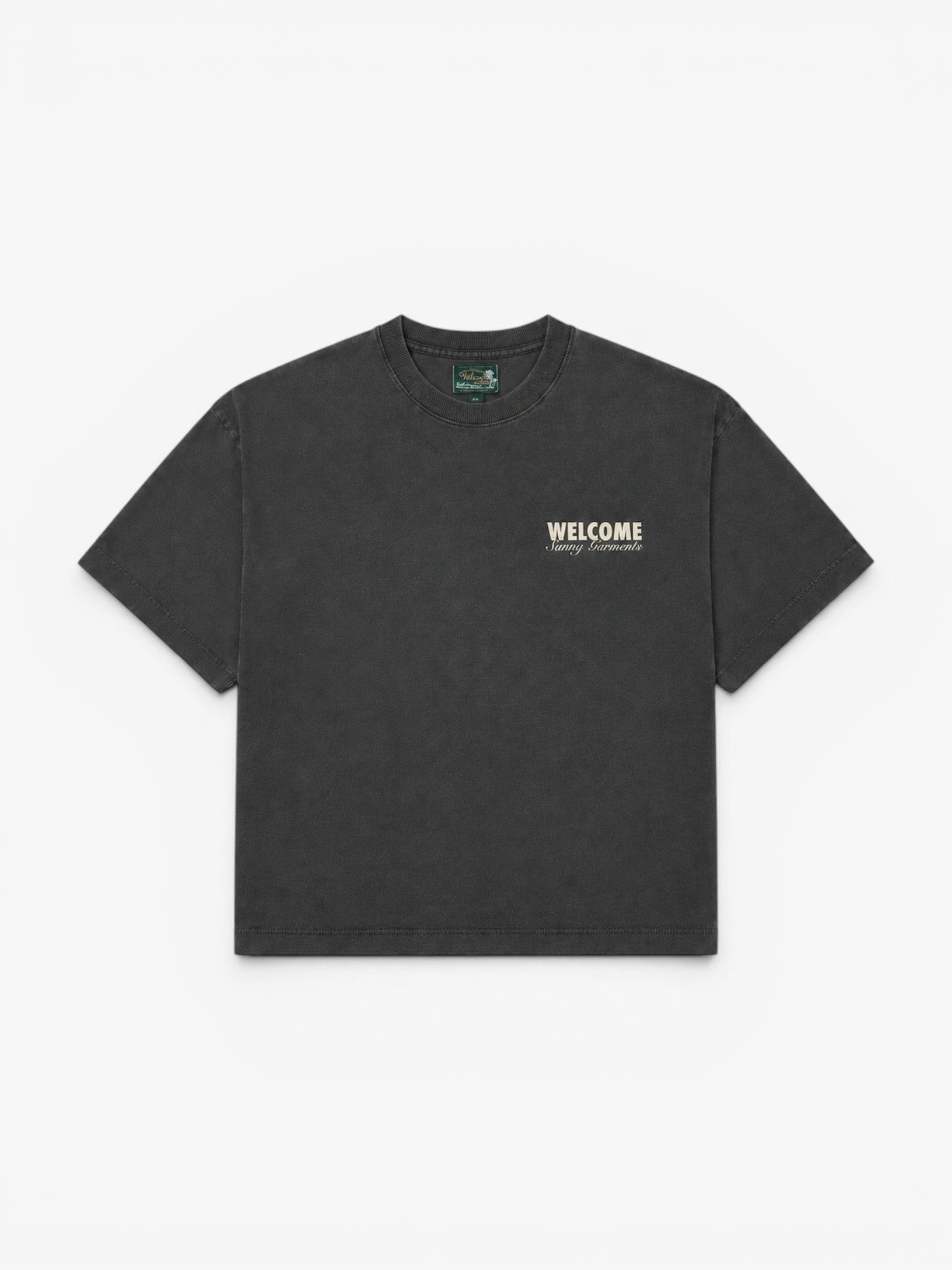 Black Faded 'Fit Pins' Boxy Tee