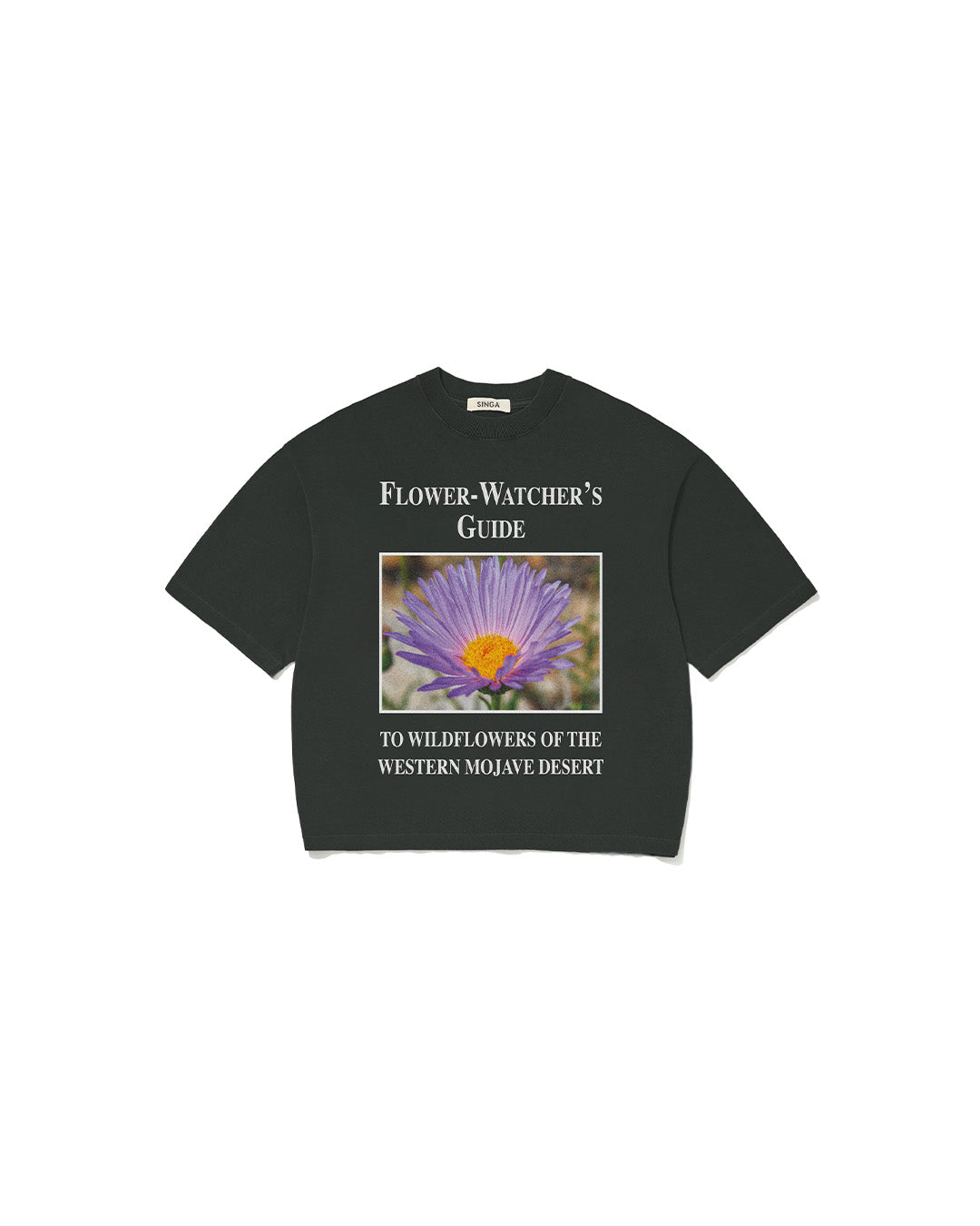 Black Faded 'Flowers Whatcher's Guide' Boxy Tee