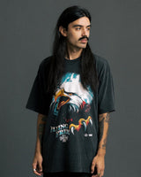 Black Faded 'Flying Free' Tee