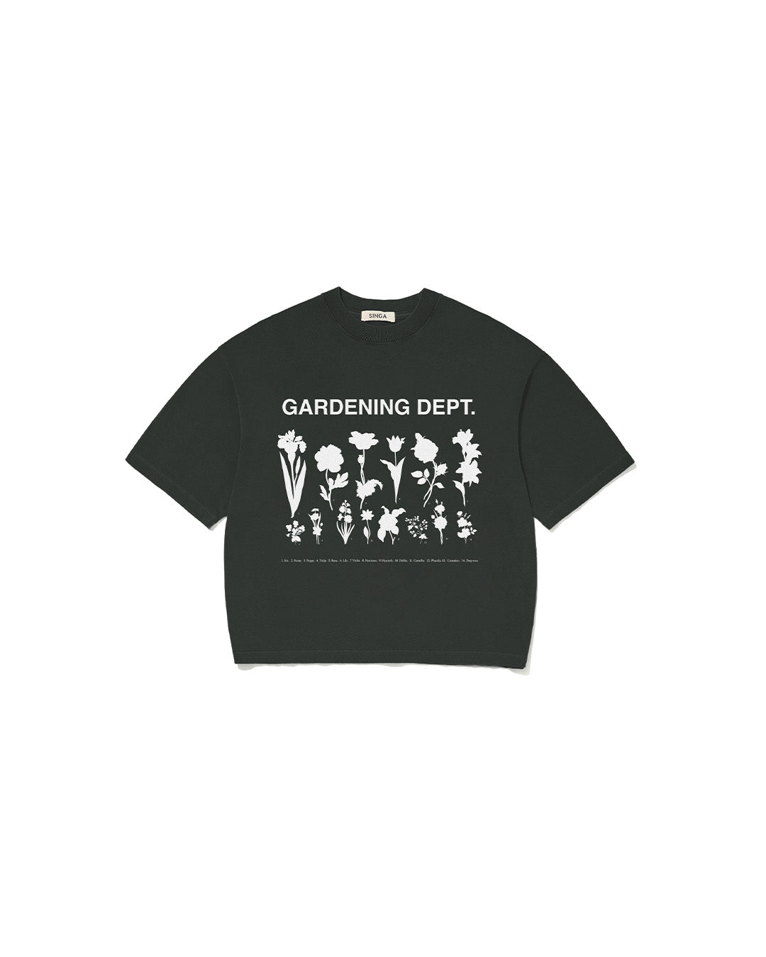 Black Faded 'Gardening Dept.' Boxy Tee