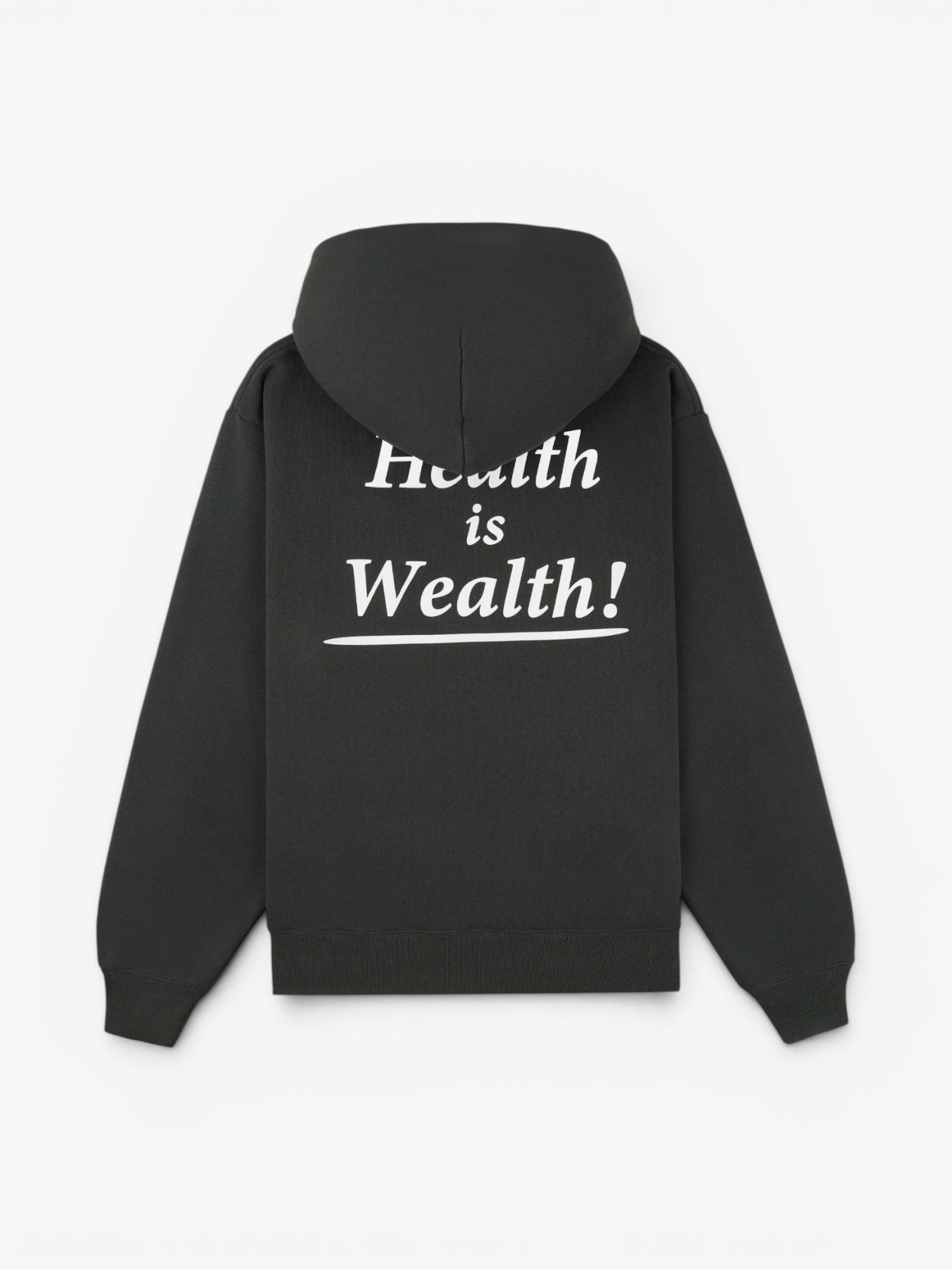 Black Faded 'Health is Wealth' Hoodie