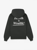 Black Faded 'Health is Wealth' Hoodie