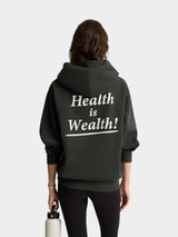 Black Faded 'Health is Wealth' Hoodie