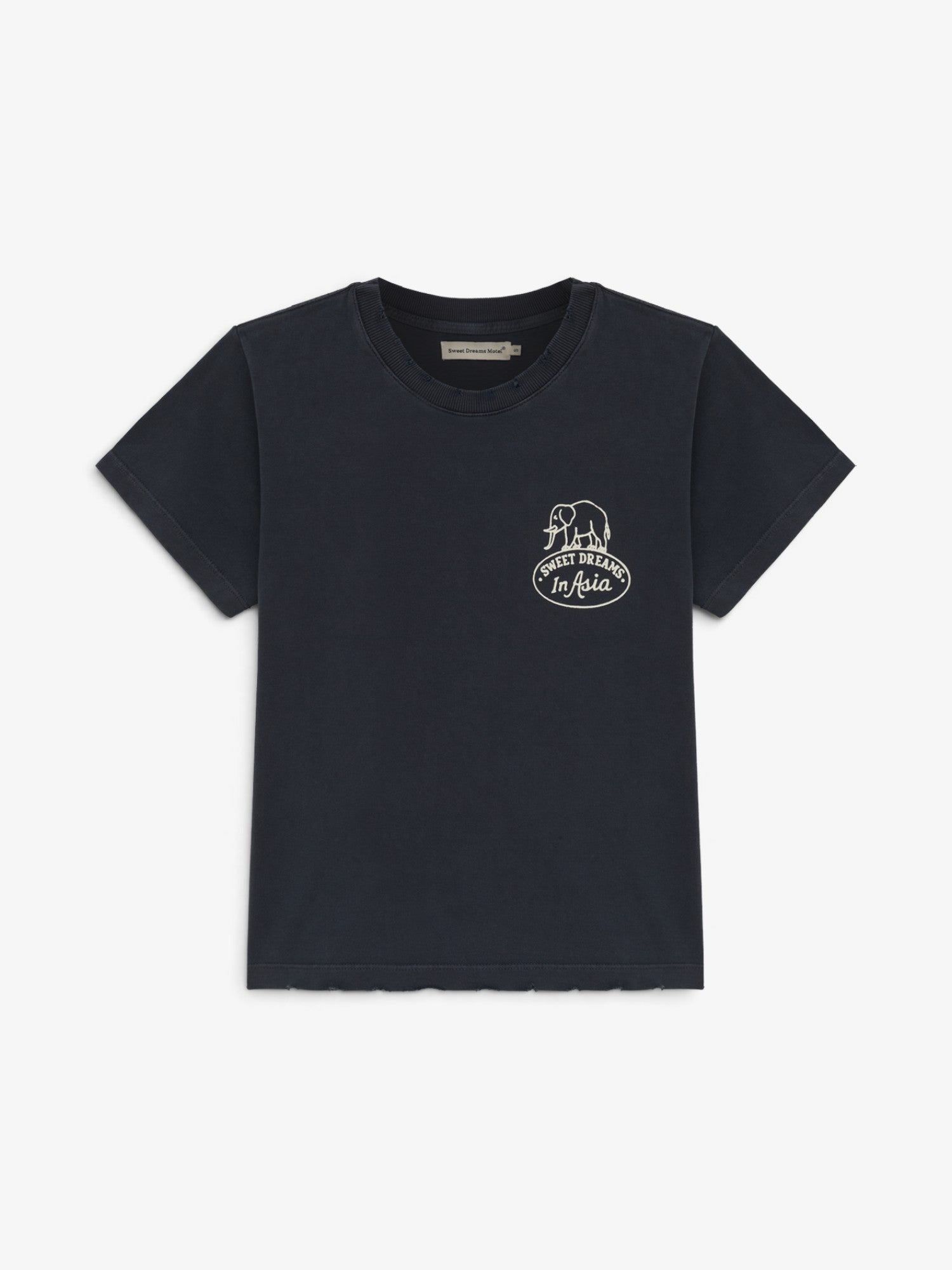 Black Faded 'In Asia' Baby Tee