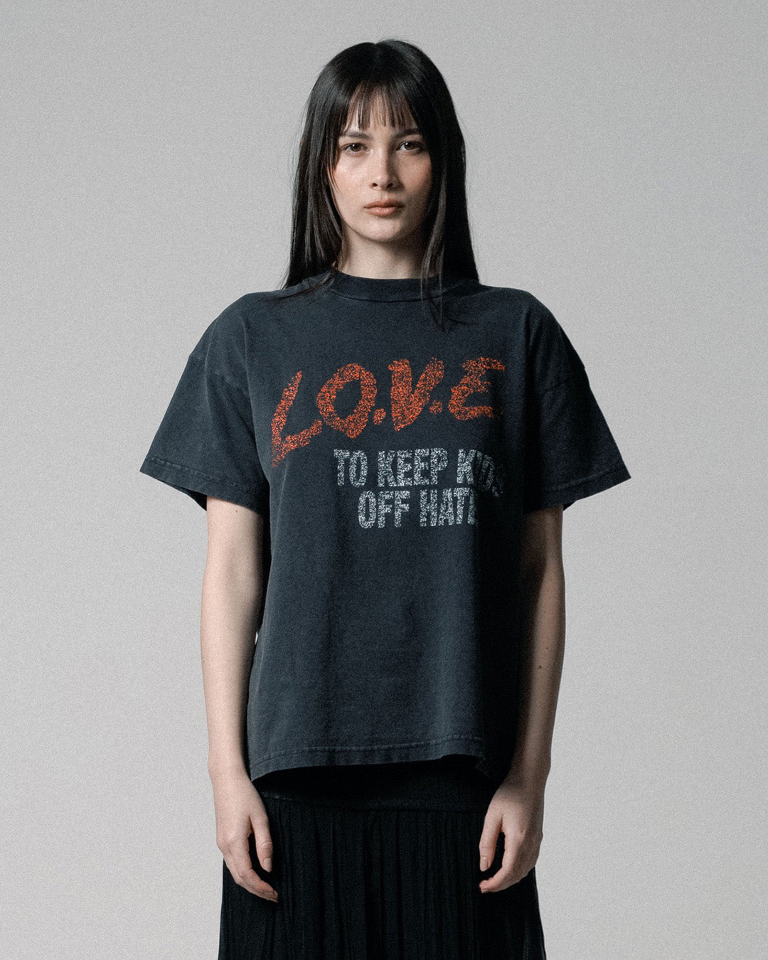 Black Faded 'L.O.V.E' Tee