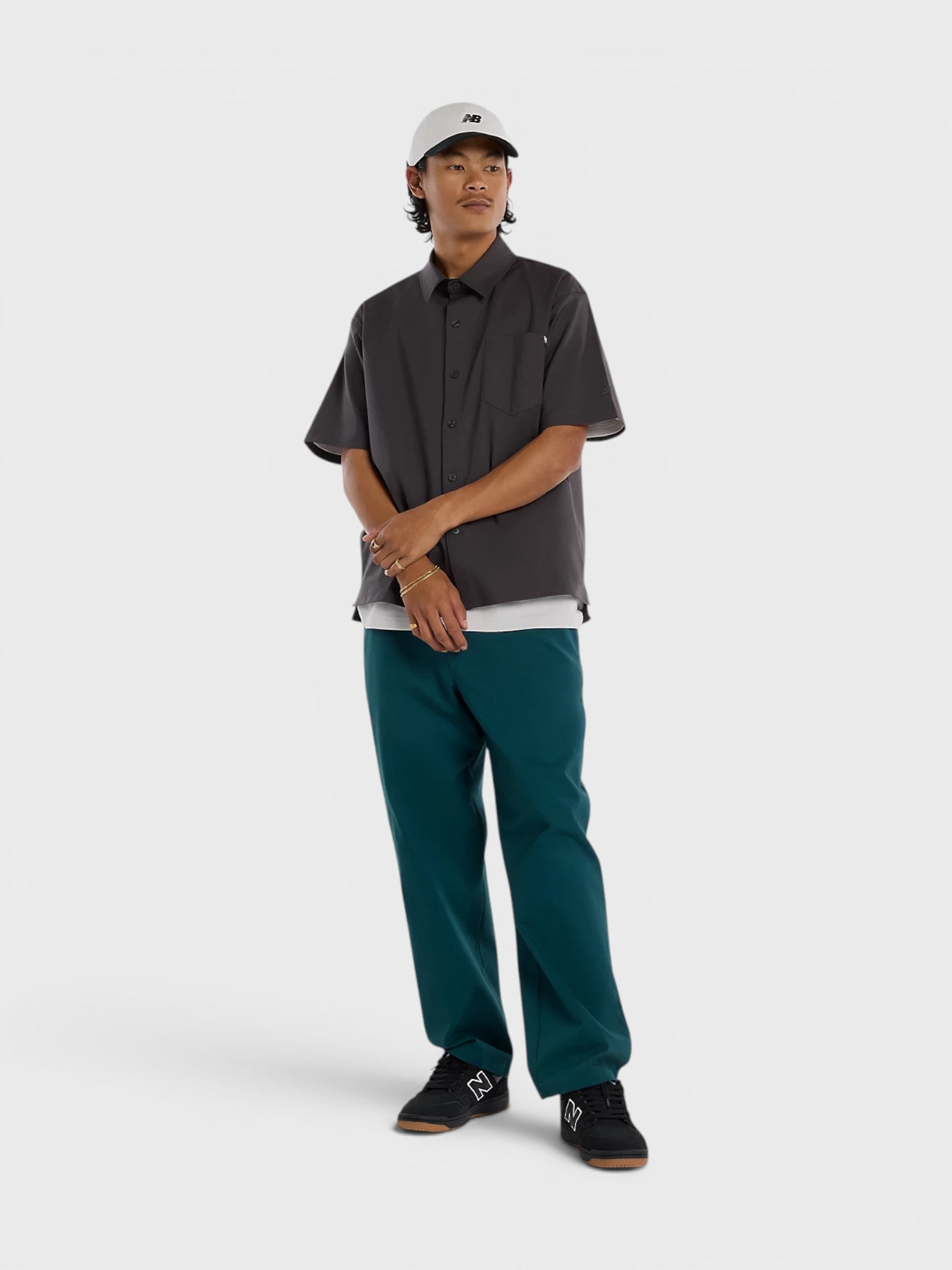 Black Faded 'Numeric' Bottom Up Shirt