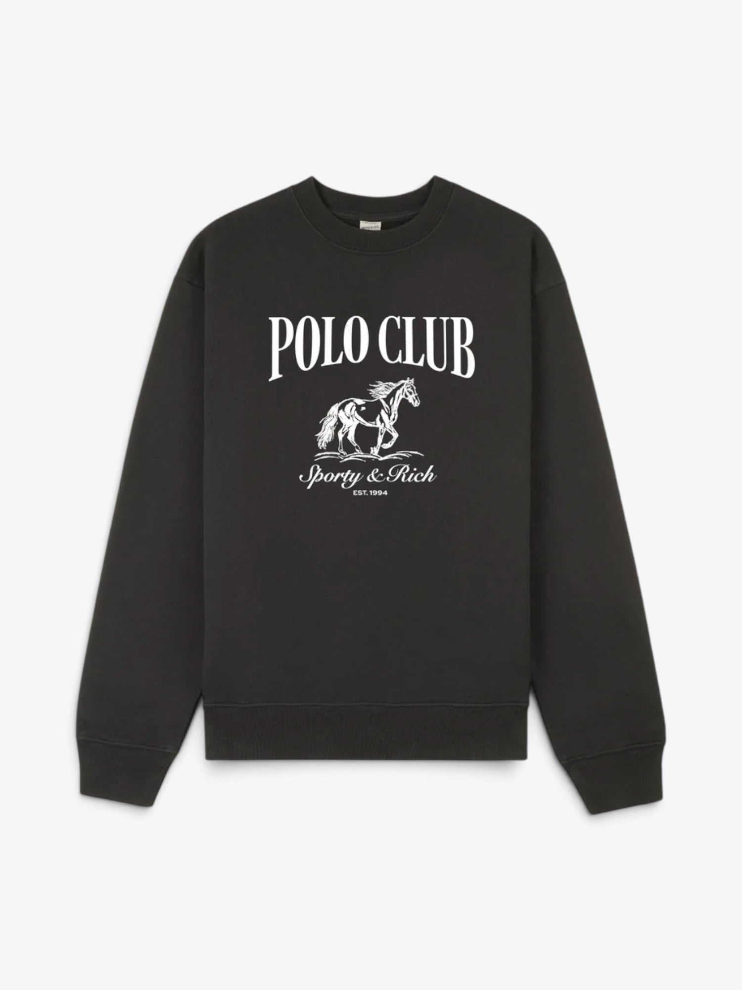 Black Faded 'Stallion' Crewneck