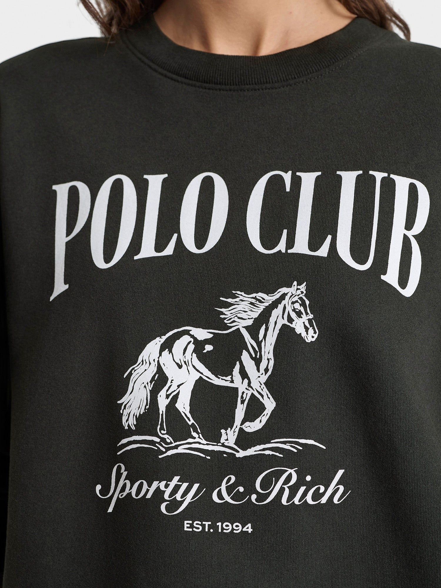 Black Faded 'Stallion' Crewneck