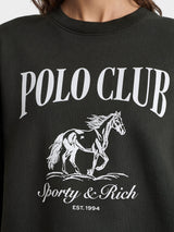 Black Faded 'Stallion' Crewneck