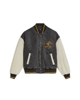 Black Homerun Denim Varsity Jacket