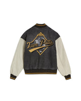 Black Homerun Denim Varsity Jacket