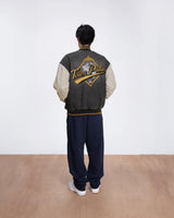 Black Homerun Denim Varsity Jacket