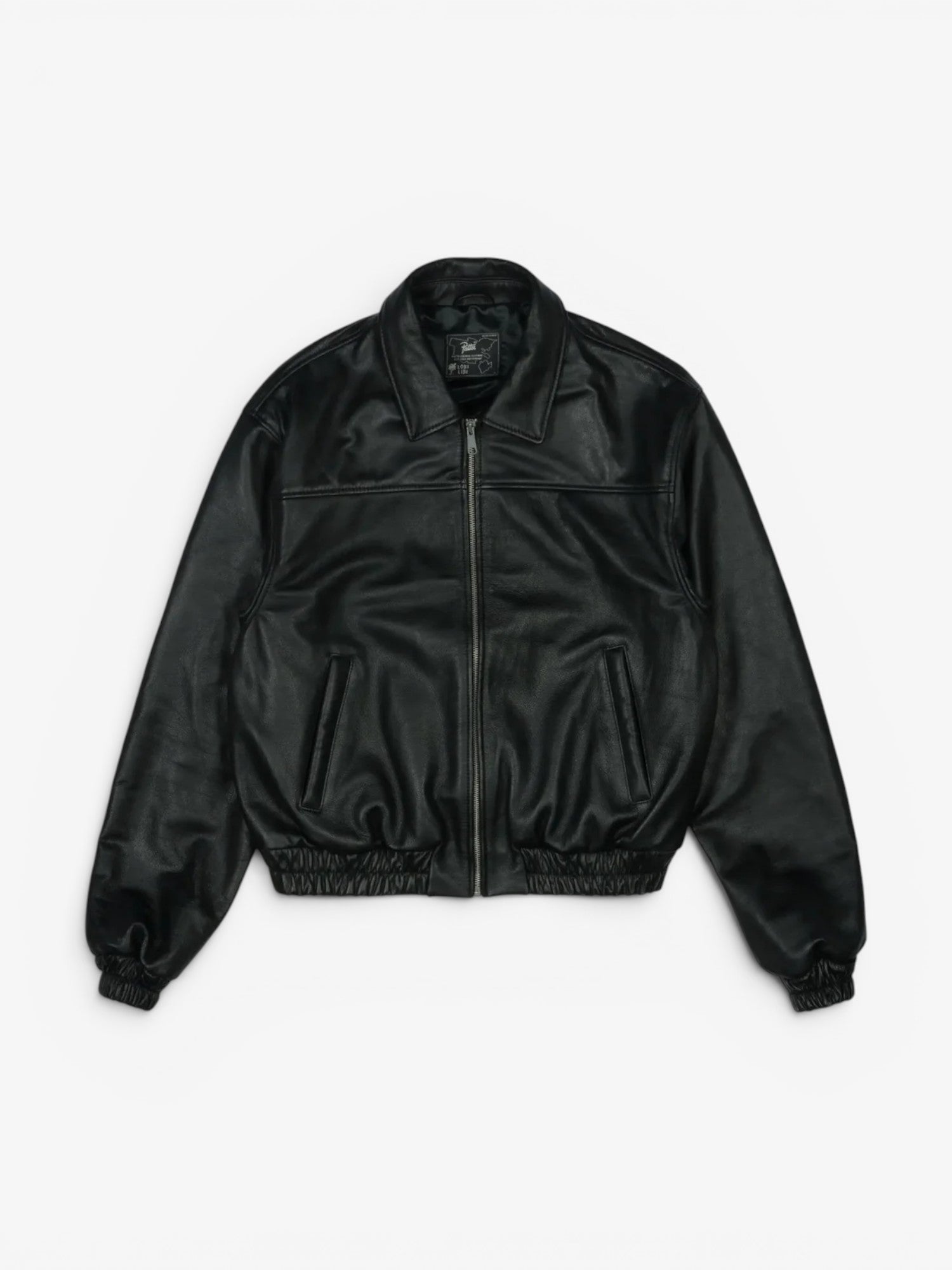 Black Leather Bomber Jacket