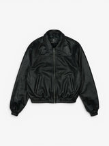 Black Leather Bomber Jacket