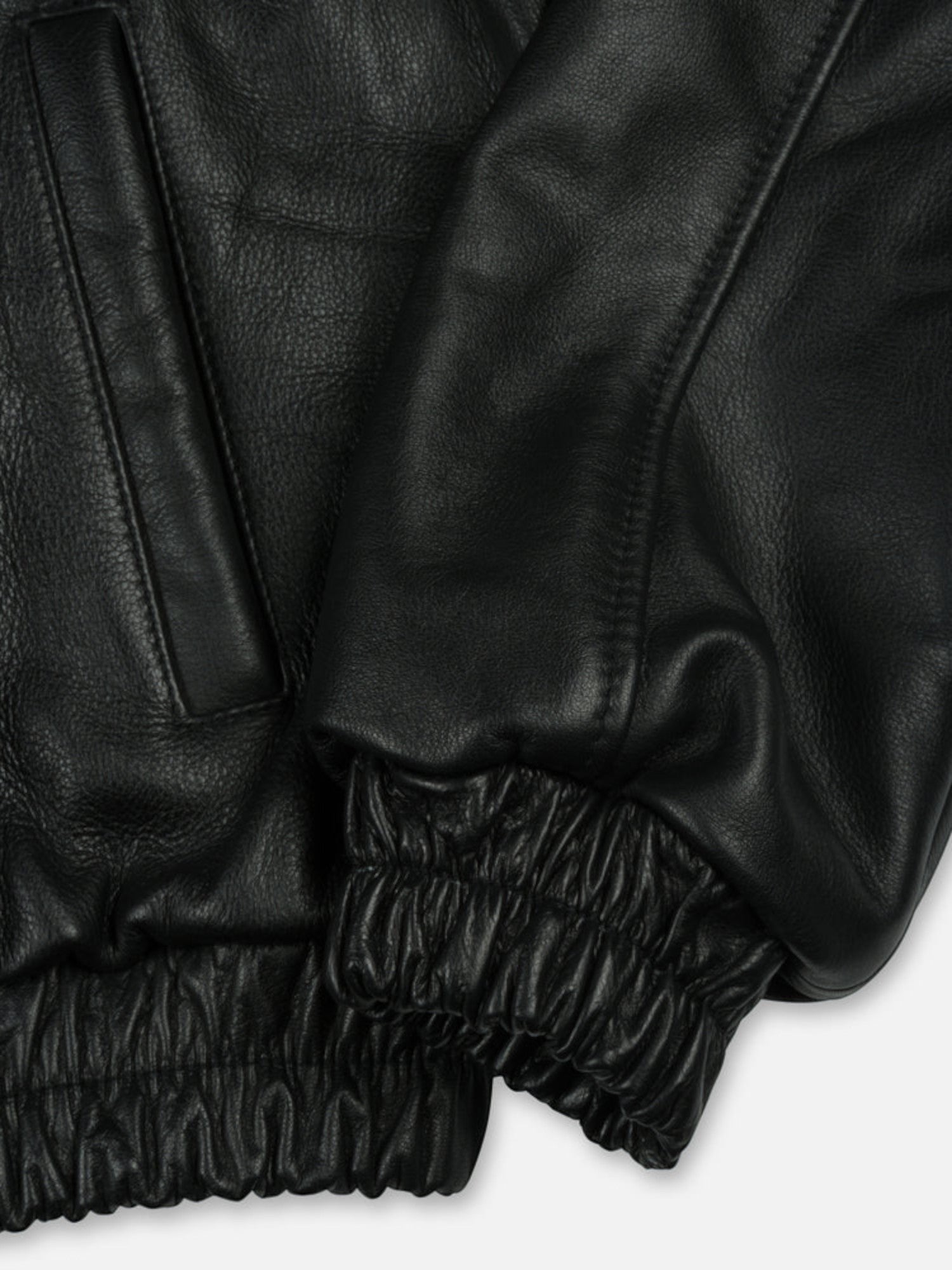 Black Leather Bomber Jacket
