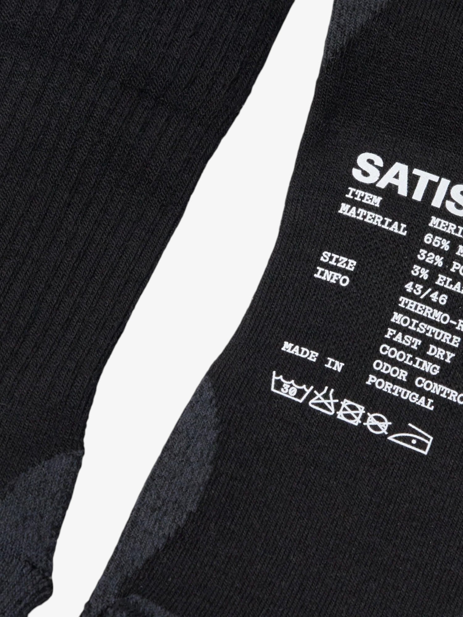 Black Merino Nylon Tube Socks