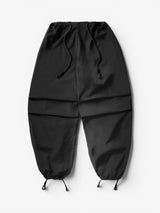 Black Nylon Parachute Baggy Pants