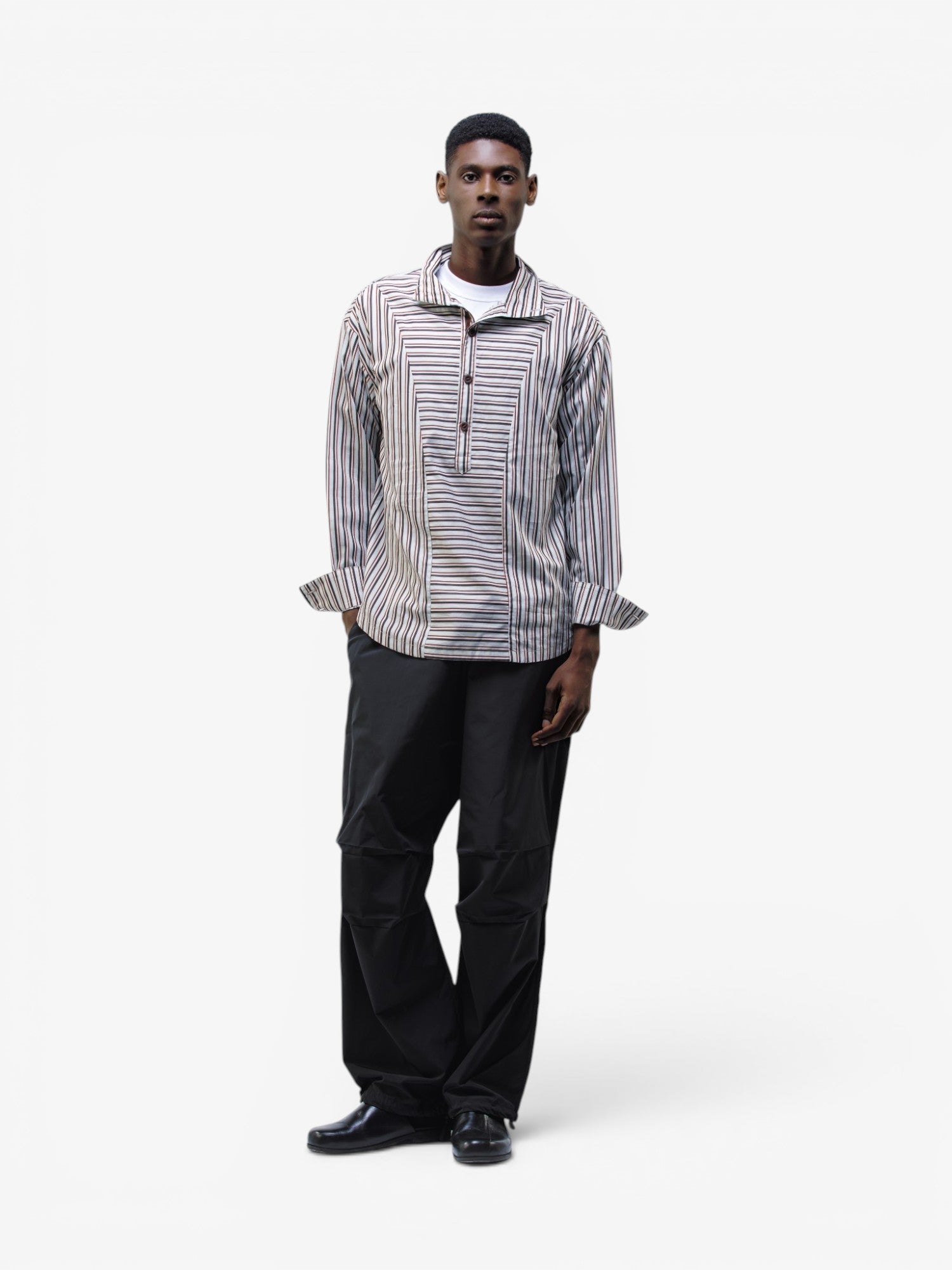 Black Nylon Parachute Baggy Pants