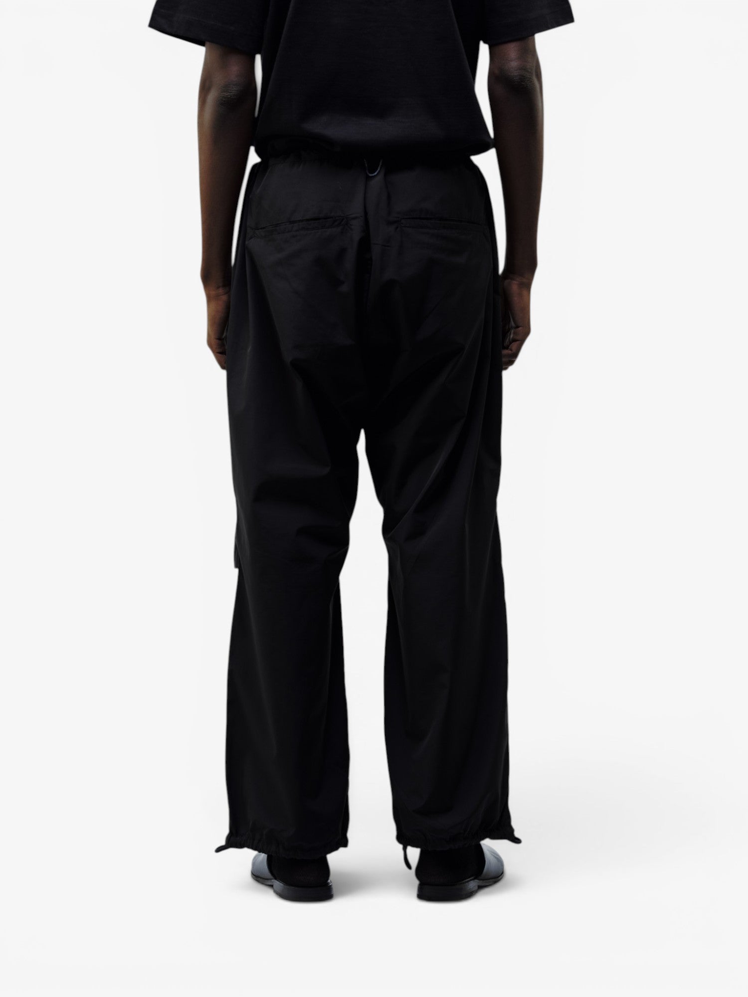 Black Nylon Parachute Baggy Pants