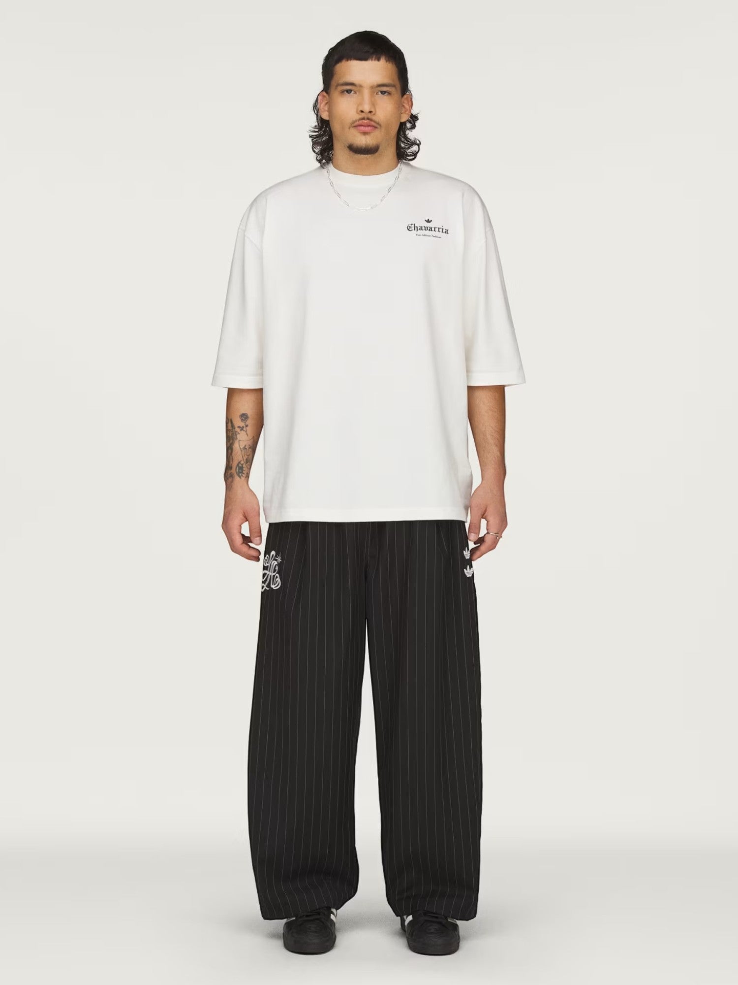 Black 'Pinstripe' Track Pants X WILLY CHAVARRIA