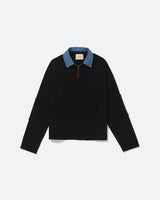 Black Stoned Polo Sweatshirt