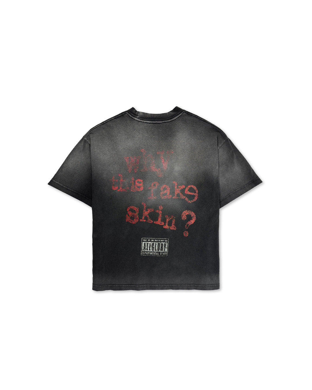 Black Trashed 'Fake Skin' Tee
